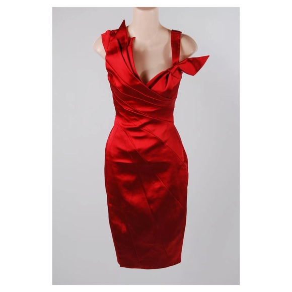 karen millen red velvet dress
